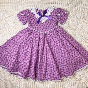 Vintage 1990s Girls 6-7 Years Purple Fancy Princess Twirl Dress